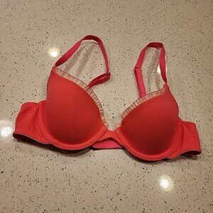 Victorias Secret Cotton Bra 32A Hot Pink Underwire Lined